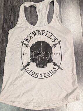 Barbells And Ponytails "Skull" Racerback Tank Top Sz S NEW